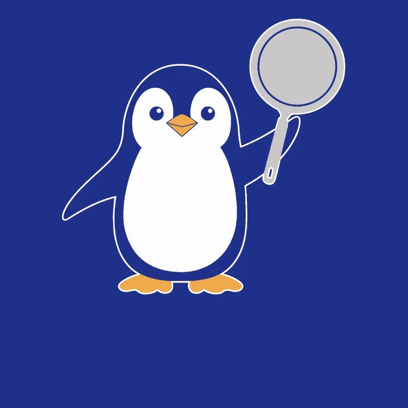 Pingouin avec des illustrations de casserole pour