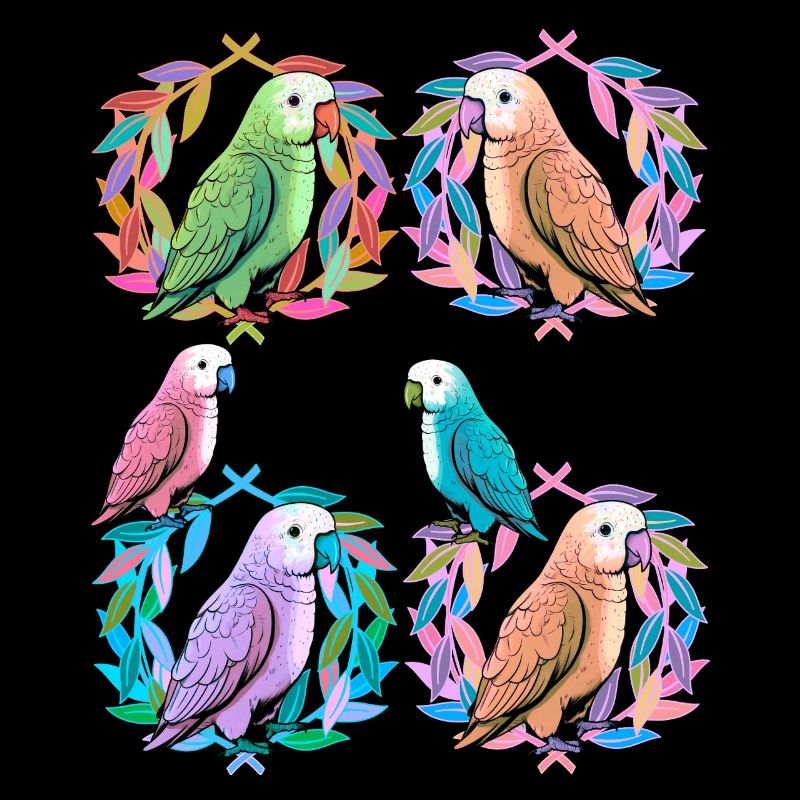 oiseau oiseaux perroquet perroquet couronne de laurier
