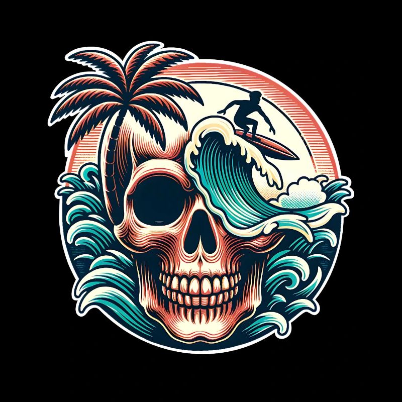 Surfing Surfer skull