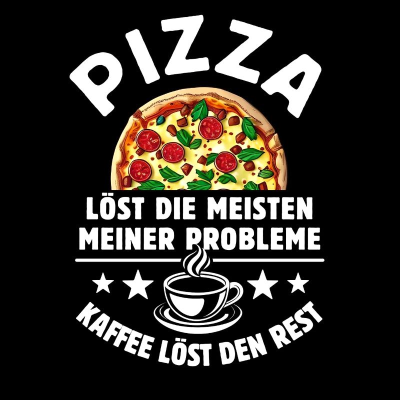 Pizza löst meine Probleme - Kaffee Spruch