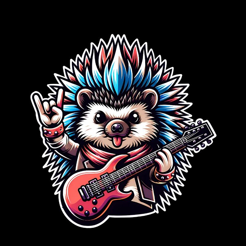 Hedgehog Guitariste de rock and roll