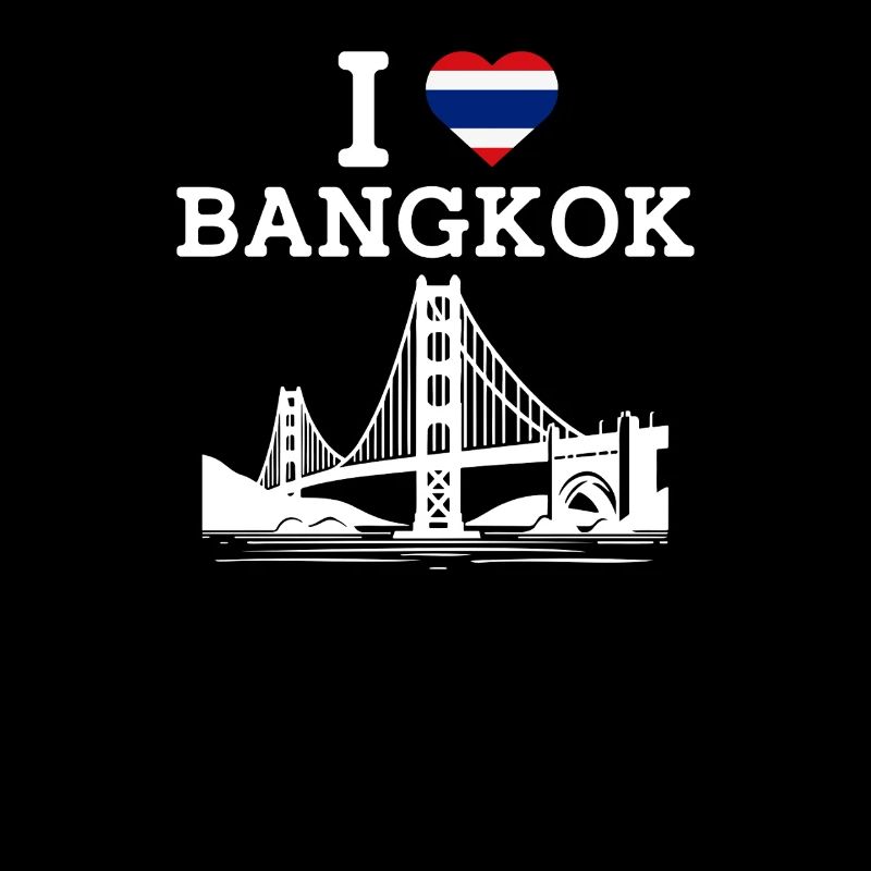 J’aime Bangkok Thaïlande Golden Gate Bridge Drapeau