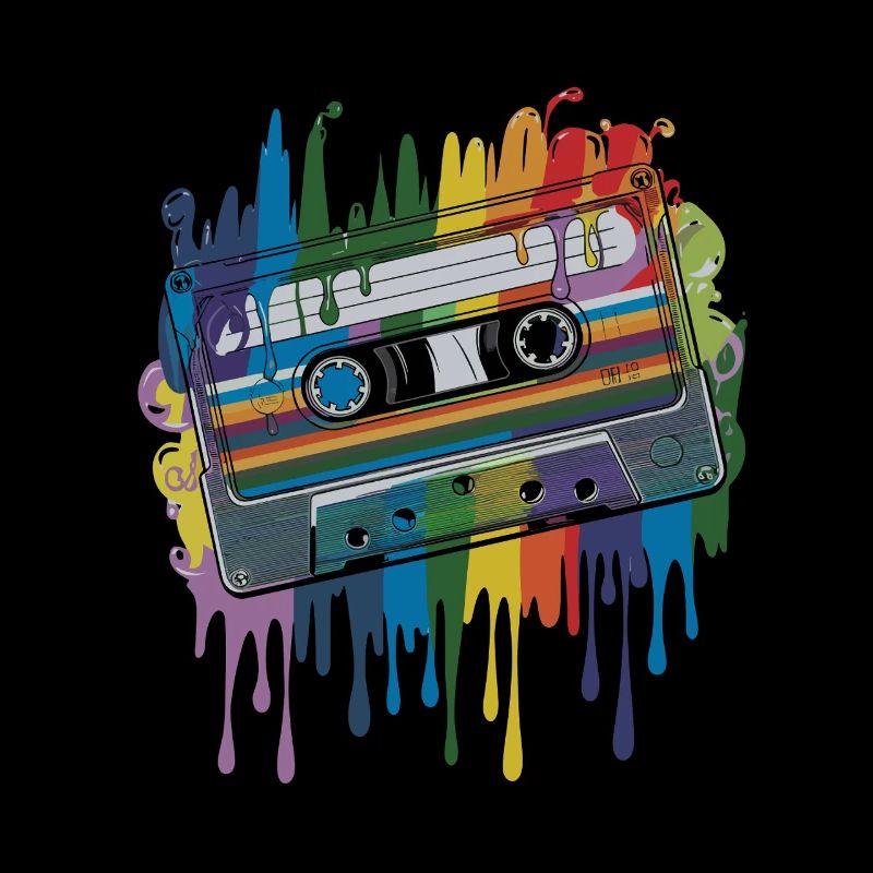 80s Retro Cassette Splash Classic Cassette Tape