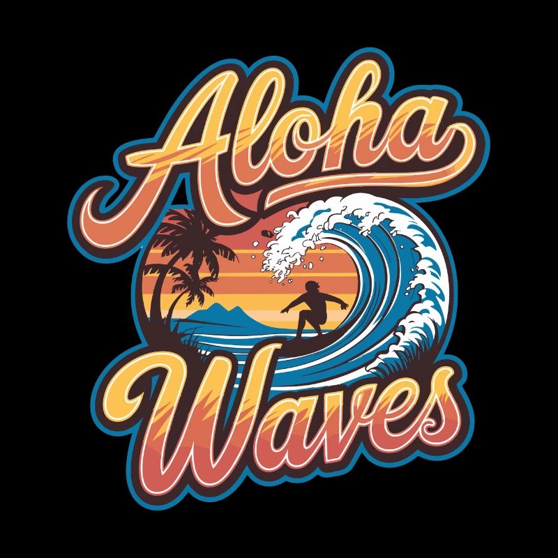 Surfing experience with waves and sun