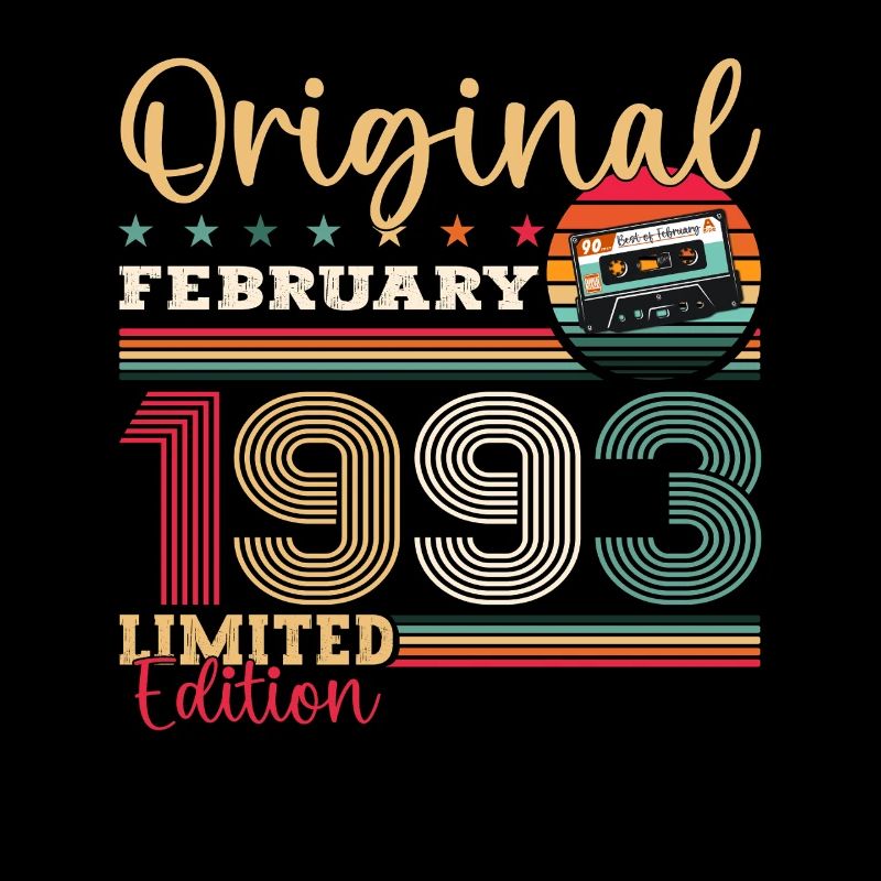 32. Geburtstag Geschenk Mann Original Februar 1993