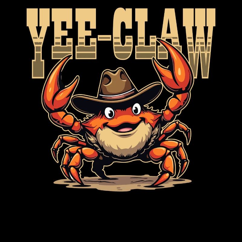 Yee-Claw Cowboy Crab Funny Design