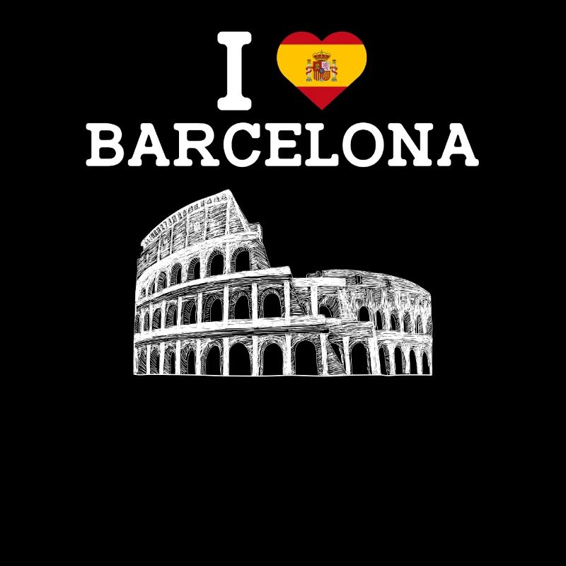 J’aime Barcelone Espagne amoureux Cool Colisée Drapeau