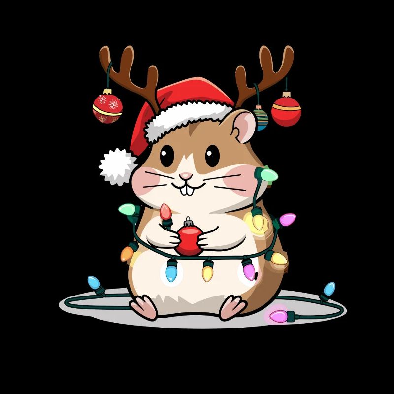Illustration de Noël de hamster mignon pour