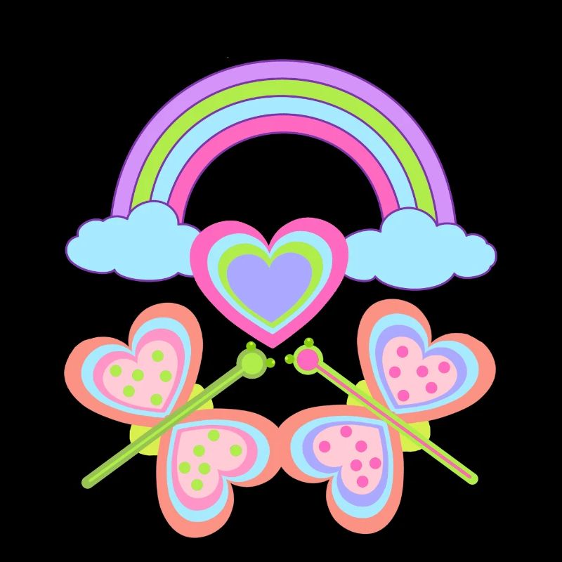 Regenbogen Kind Kinder Baby Schmetterlinge Herz