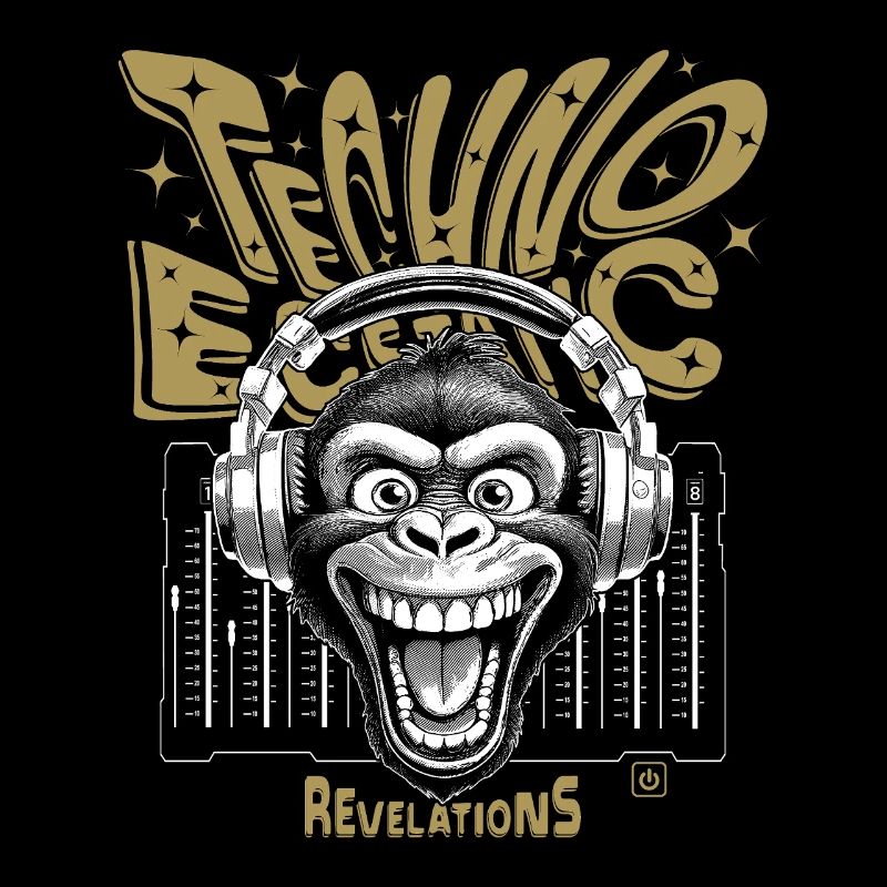 T-shirt Techno Monkey : Beats et Party Mood