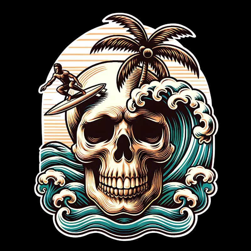 Surfing Surfer skull
