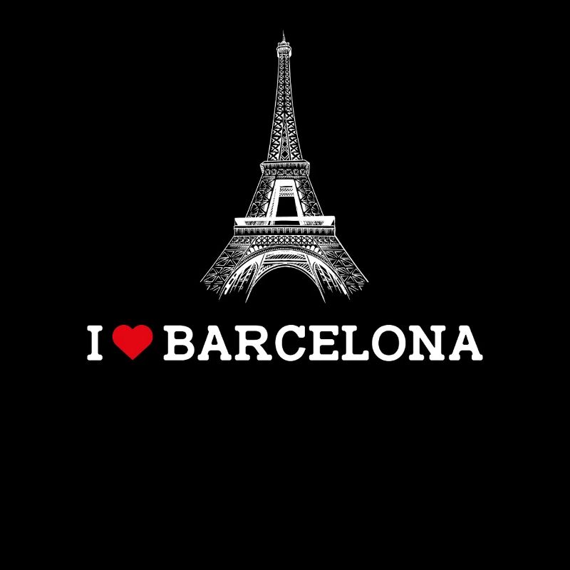 I love Barcelona Cool Heart Flagge Eiffelturm Spaß