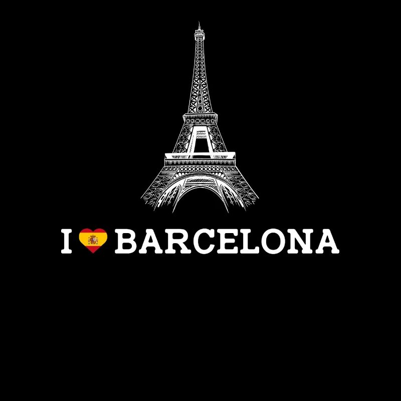 J’aime Barcelone Tour Cool Coeur Drapeau Espagne Amoureux
