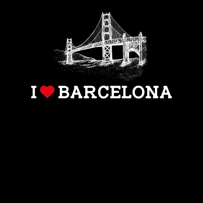 J’aime Barcelone Cool Golden Gate Bride Espagne Jeu de mots