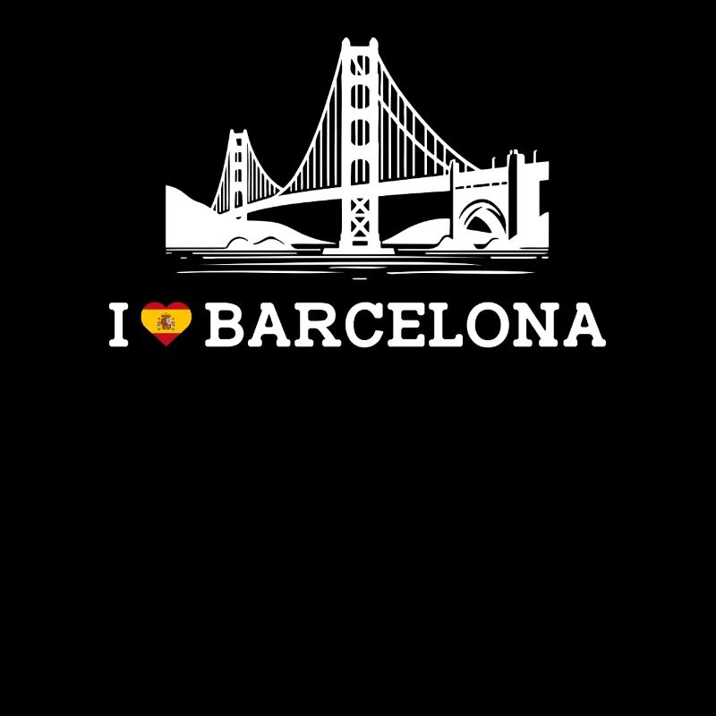 J’aime Barcelone Espagne Golden Gate Bridge Lover