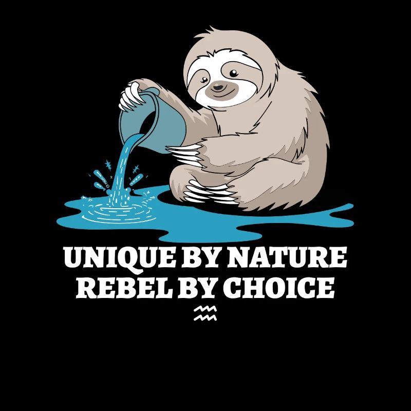 Aquarius-Zodiac Sloth Unique Natural