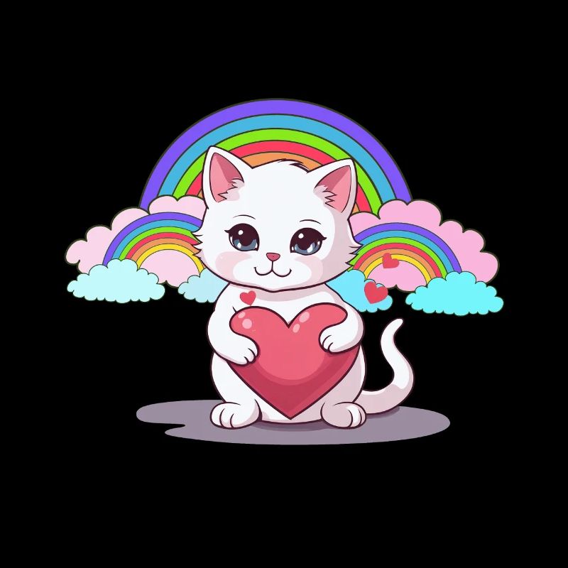 Katze Katzen Herz Herzen Regenbogen Kinder Kind