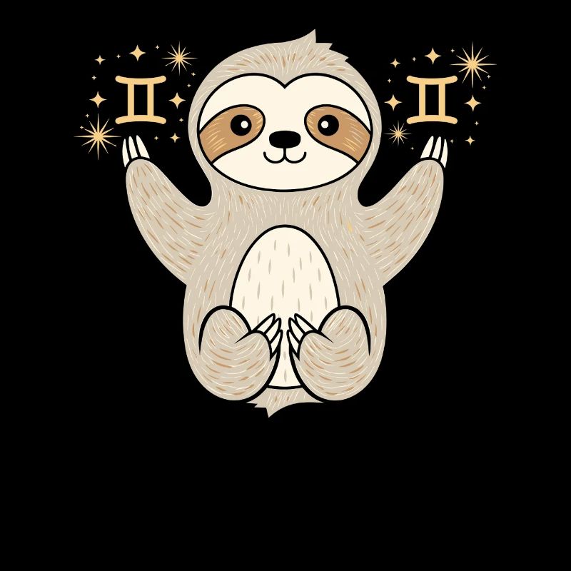Gemini Sternzeichen Faultier Magisch und