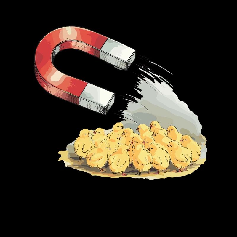 Funny Chicken, Magnet Attracts Chicks – Funny