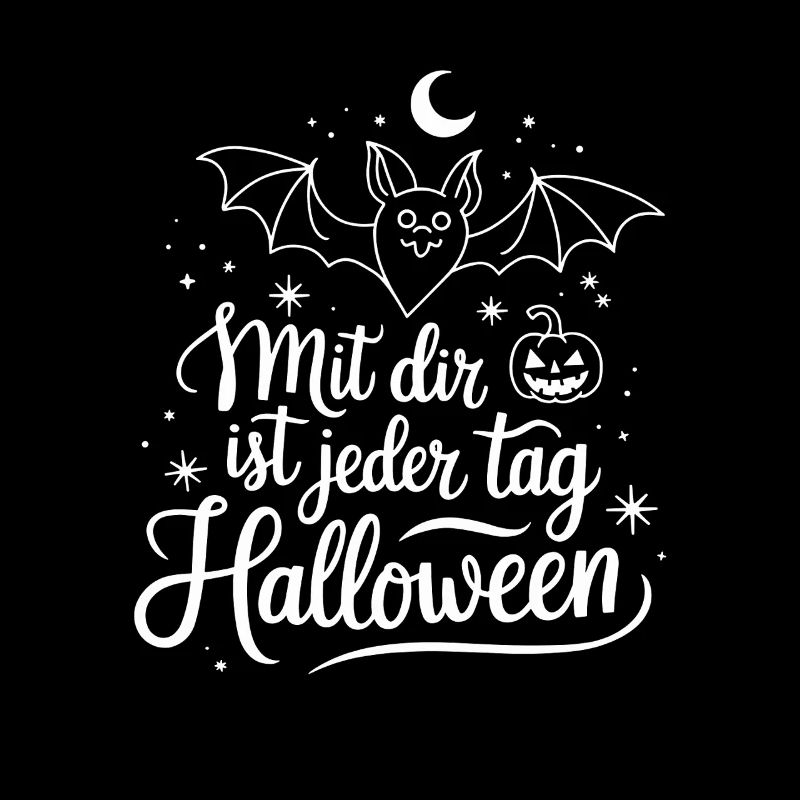 Mit Dir Ist Jeder Tag Halloween Fledermaus Mond