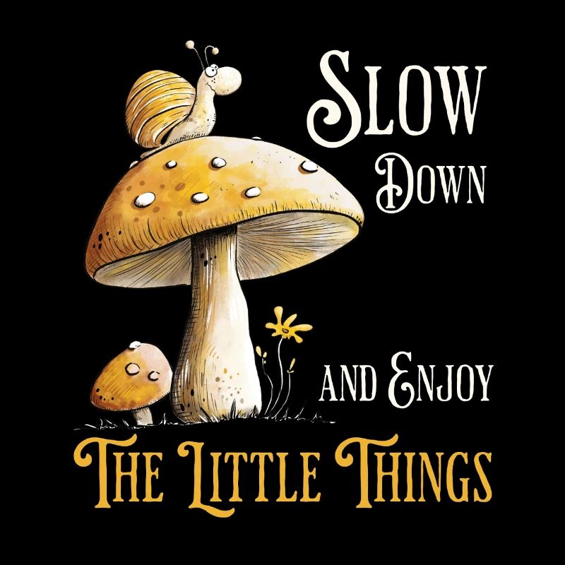 Snail On Mushroom Nature Forest Saying