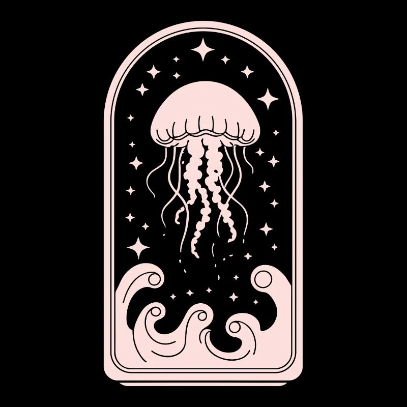 Évasion imaginative avec motif de méduse dans le