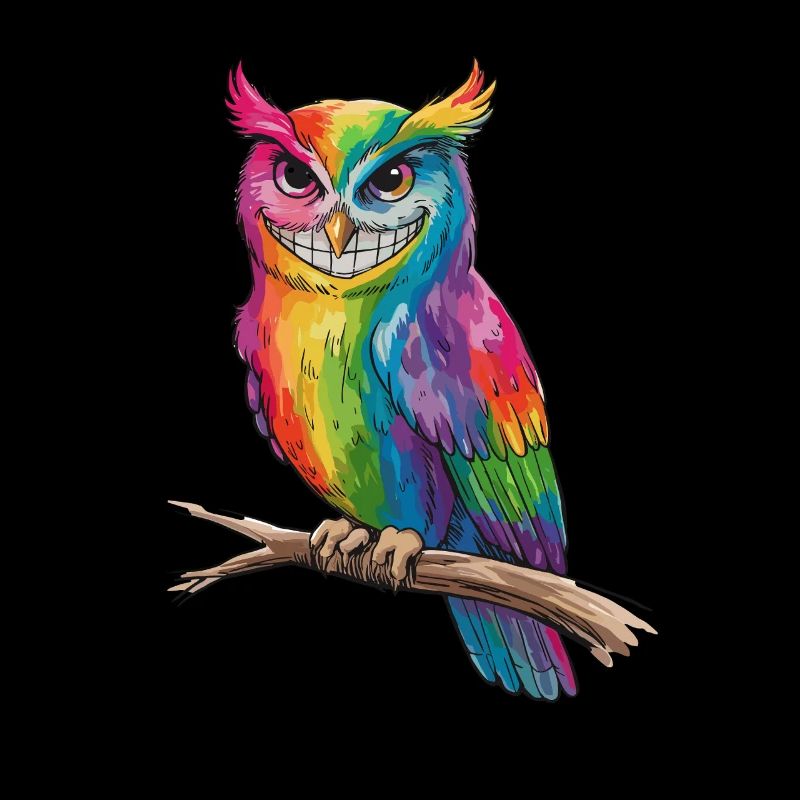 Bunte LGBTQ Eule Mit Stolz