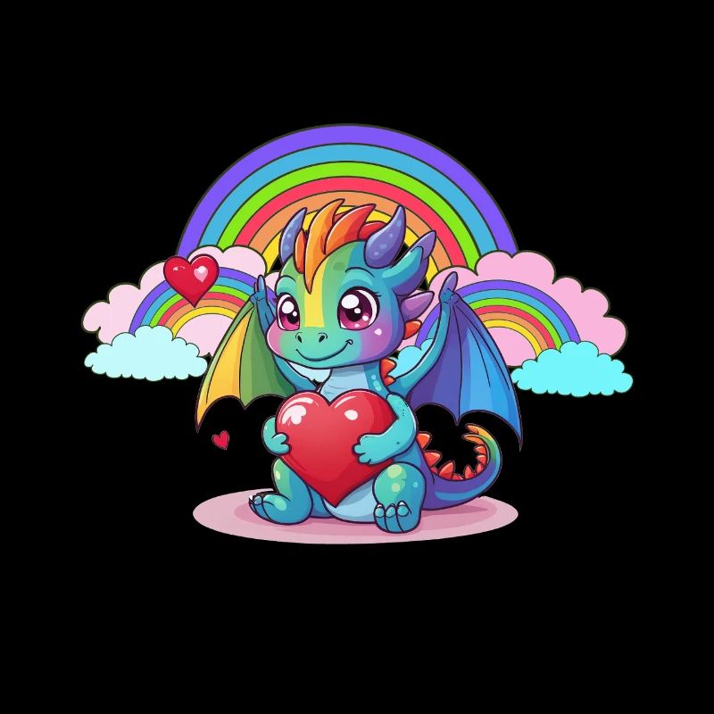 Drache Drachen Regenbogen Kinder Kind