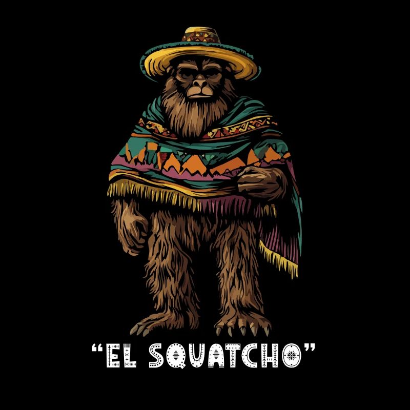 El Squatcho Mysterious Creature with Sombrero and