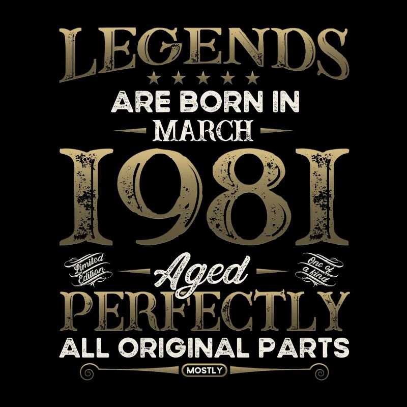 44th Birthday Gift Husband Original March 1981