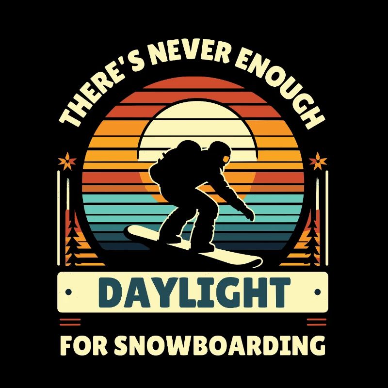 Snowboard Snowboarder Rétro Vacances d’hiver Cool