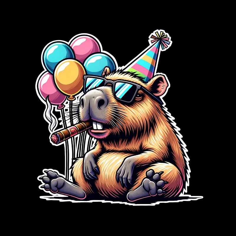 Geburtstag Capybara Party Zigarre Lustig