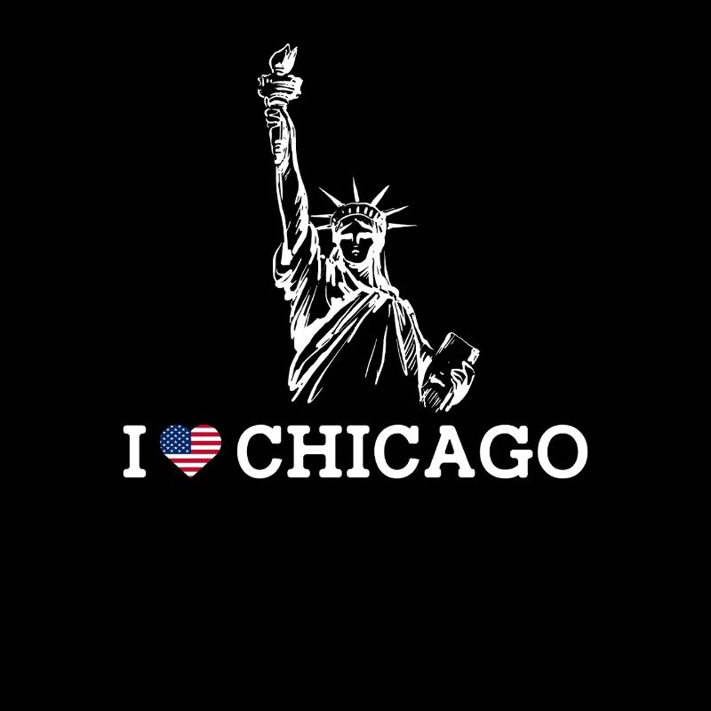 Ich liebe Chicago Freiheitsstatue Herz Flagge Cool