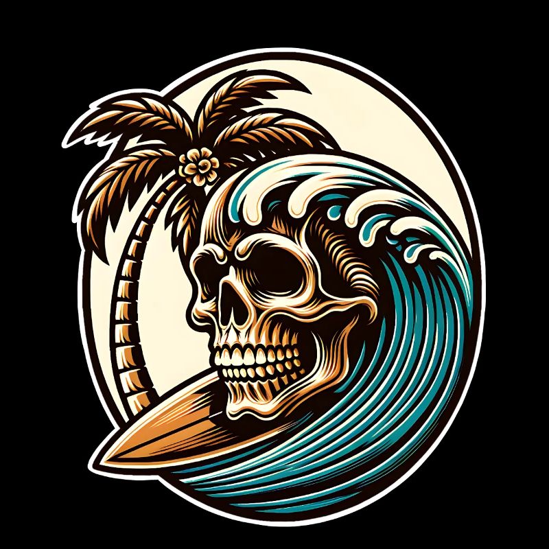 Surfing Surfer skull