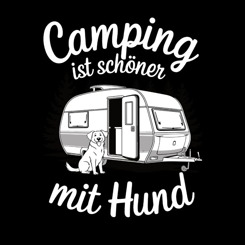 Camping ist schöner Hund