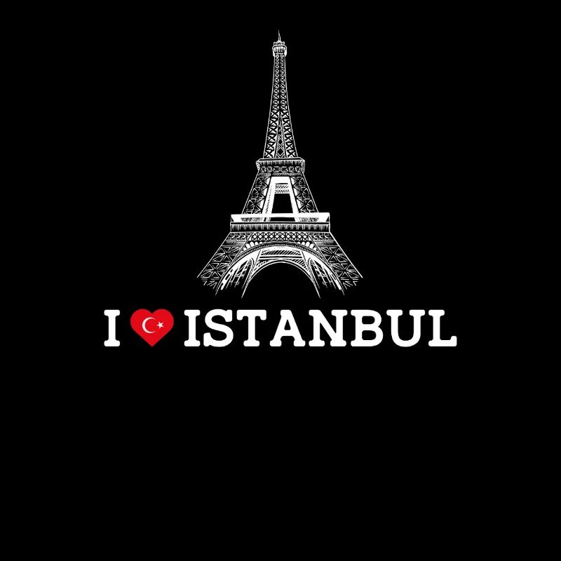 J’aime Istanbul coeur drapeau Tour Eiffel amoureux Jeu de mots