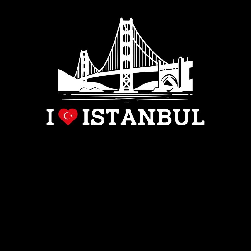 J’aime Istanbul Golden Gate Bridge Lover Jeu de mots Drapeau