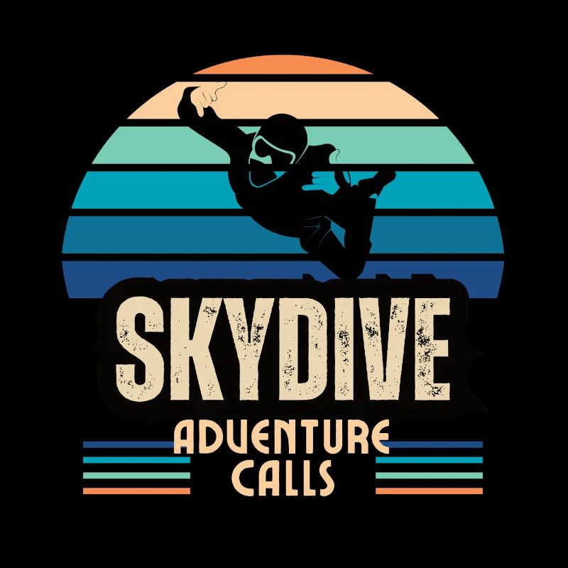 Skydive Adventure Calls Vintage Design