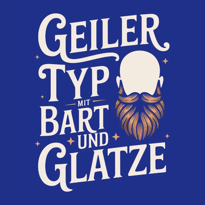 Geiler Typ Mit Bart & Glatze Glatzkopf Bartträger
