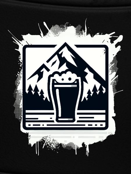 Bergsee mit Bierglas Motiv