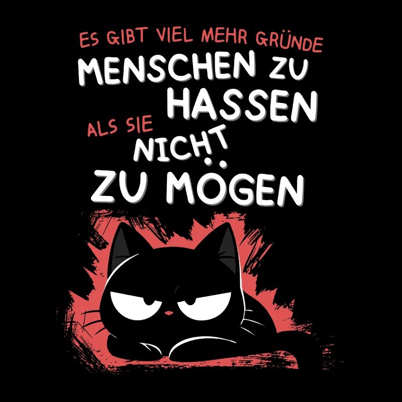 Schwarze Katze hasst Menschen – Zynisch & Lustig