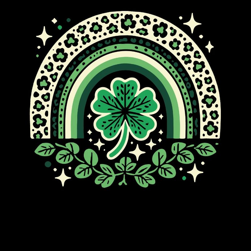 St. Patrick's Day Shamrock Rainbow Design