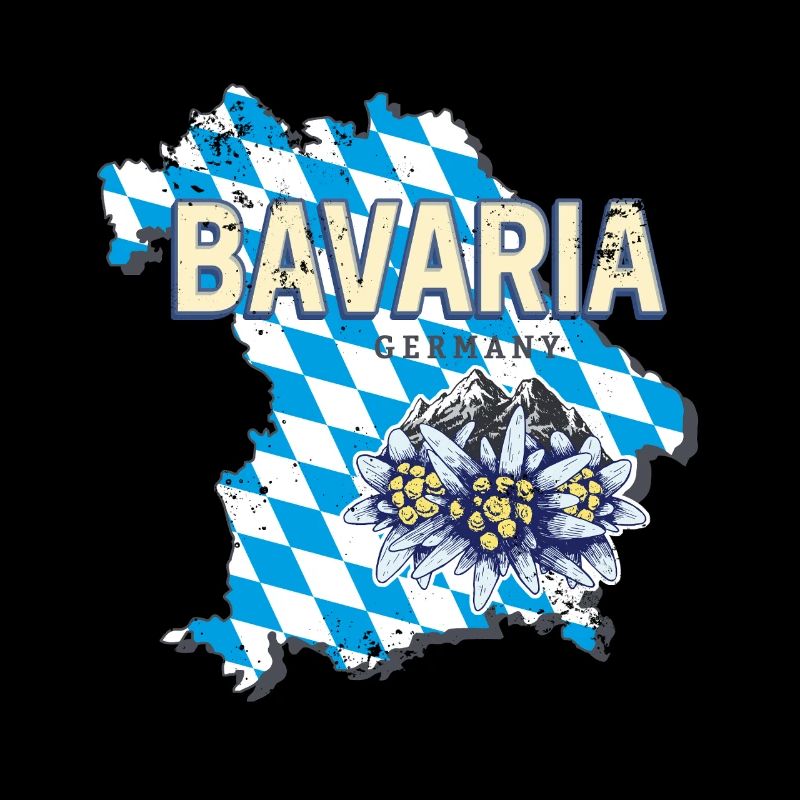 Bavaria Germany Map Edelweiss Souvenir
