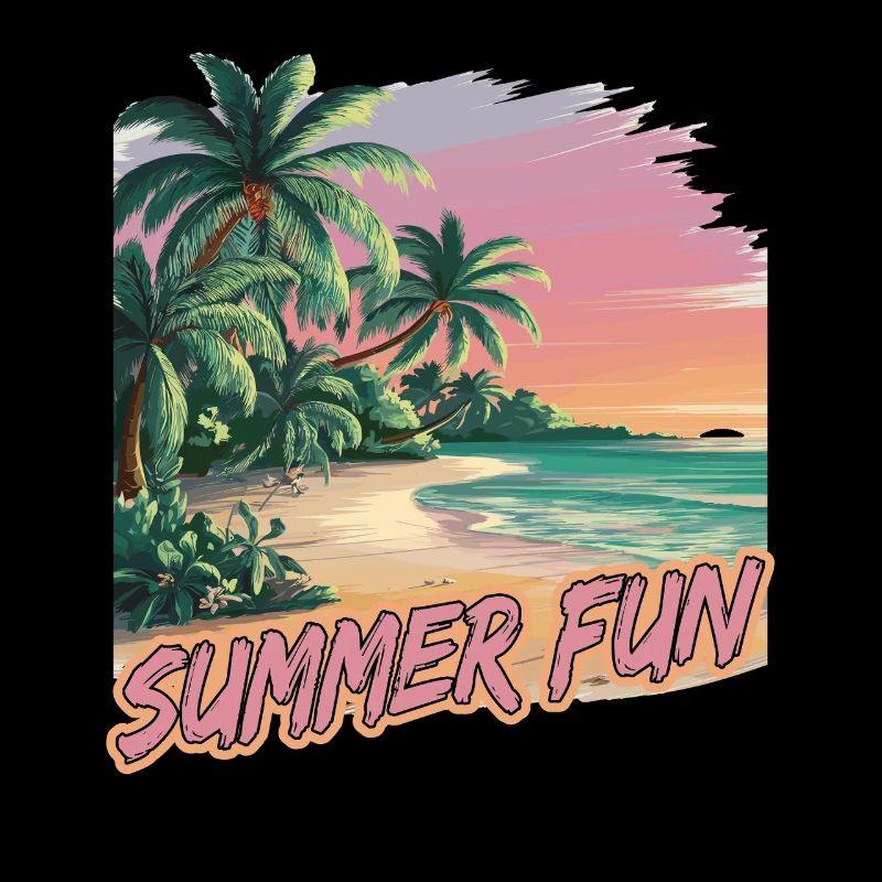 Summer Fun Beach Sunset Palm Trees