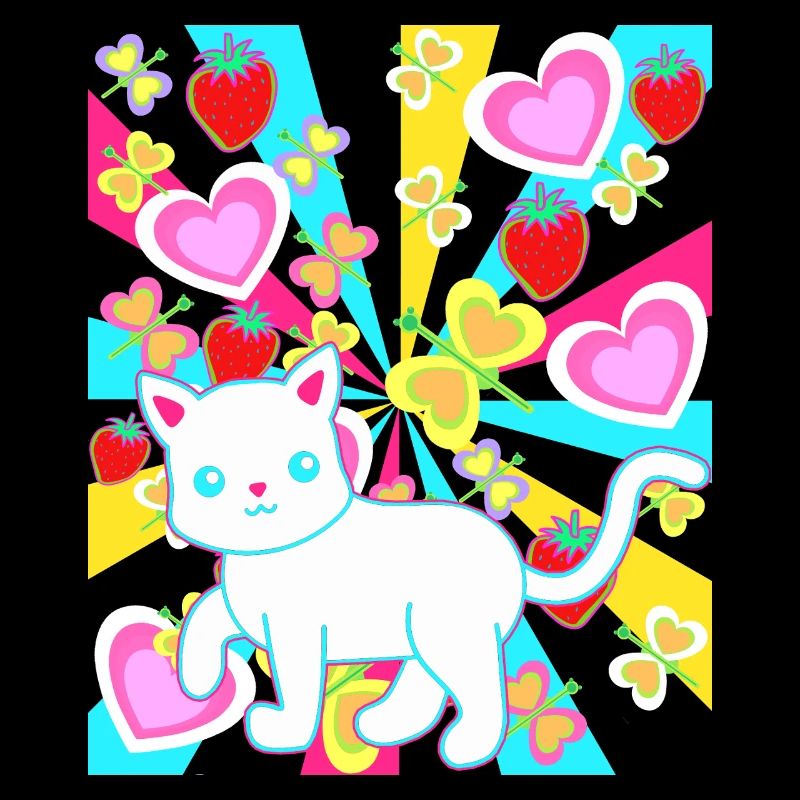 coloré coloré rétro d’été chats