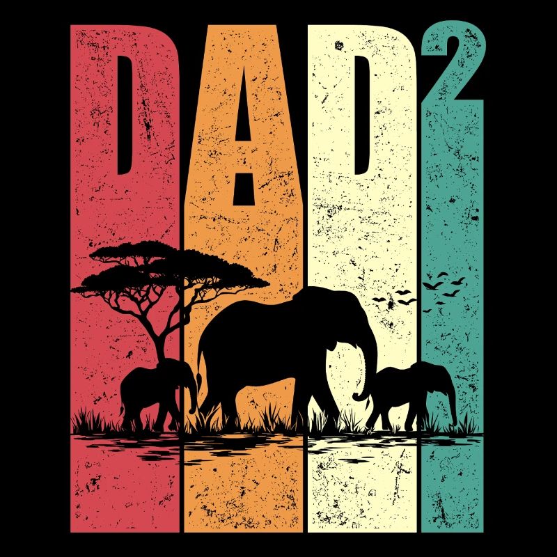 Dad high two elephant father with two children