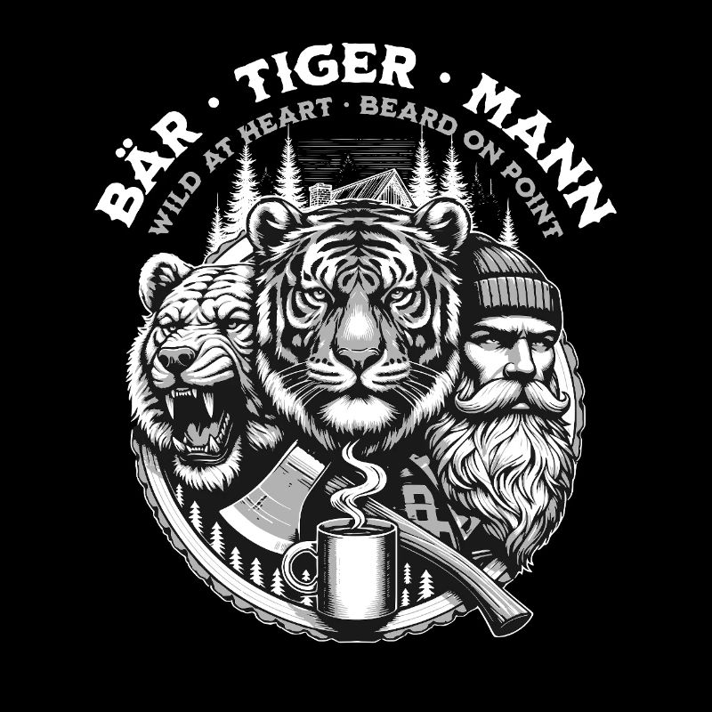 Bär Tiger Mann - Bärtiger Holzfäller Hipster