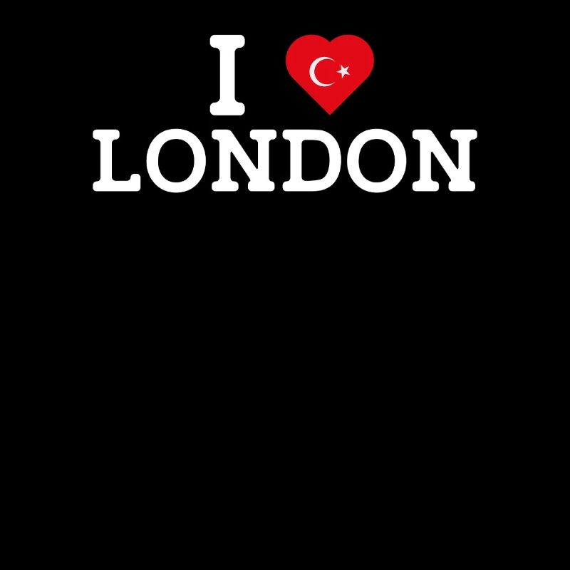 J’aime Londres Cool Mauvais Drapeau Turc Lover Jeu de mots
