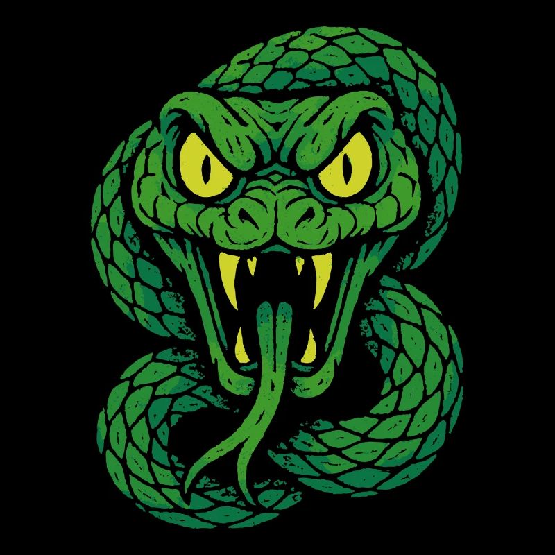 Serpent venimeux en colère dans le style néon