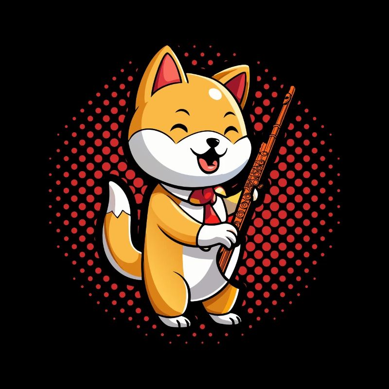 Flötist Hund Querflöte